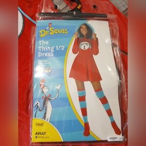 Dr. Seuss The Thing 1/2 Dress Costume for Women Size Small 4-6